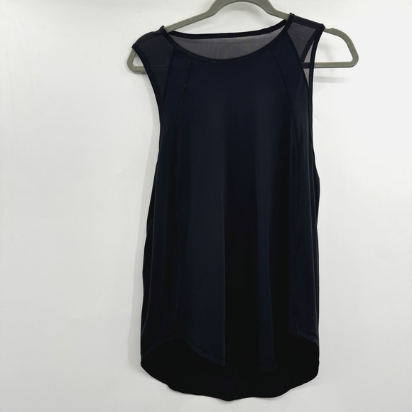 Lululemon Sculpt Tank Top Mesh Cut Outs Sz 10/12* Black High Low Hem Sleeveless - Picture 1 of 7
